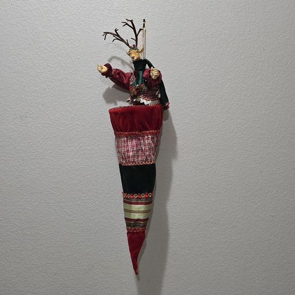 Rare Vintage Mark Roberts Deer Reindeer Stocking 55
